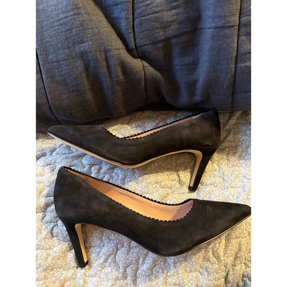 Cole Haan Grand 360 Black Suede Scalloped Pointed Toe Pumps W35022 Women's 9.5B - Picture 6 of 10